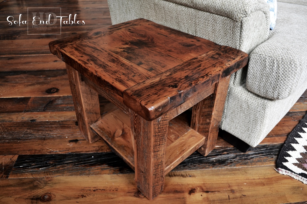 Reclaimed Wood End Tables HD Threshing